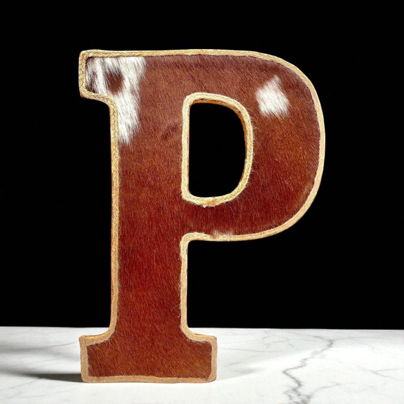 Cowhide Alphabet Letter: Rustic Western Decor, Custom Initial