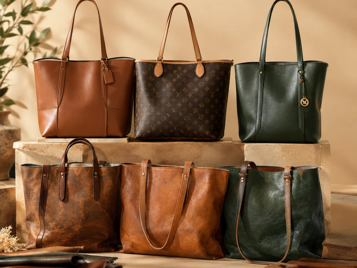 Coach, Louis Vuitton and Tory Burch Leather Totes vs Handmade Full-grain Alternatives