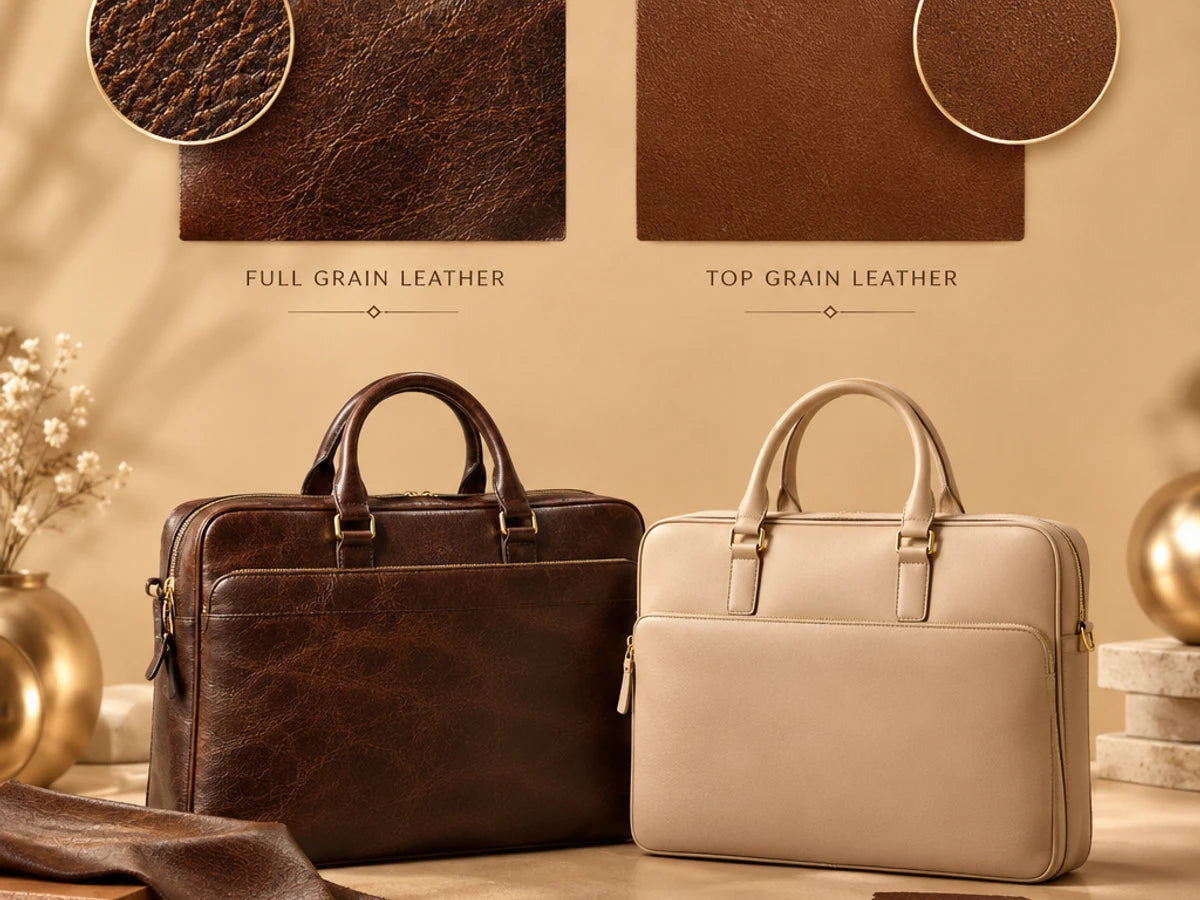 Full-Grain vs Top-Grain Leather for Laptop Bags: Which Is Better in 2026?