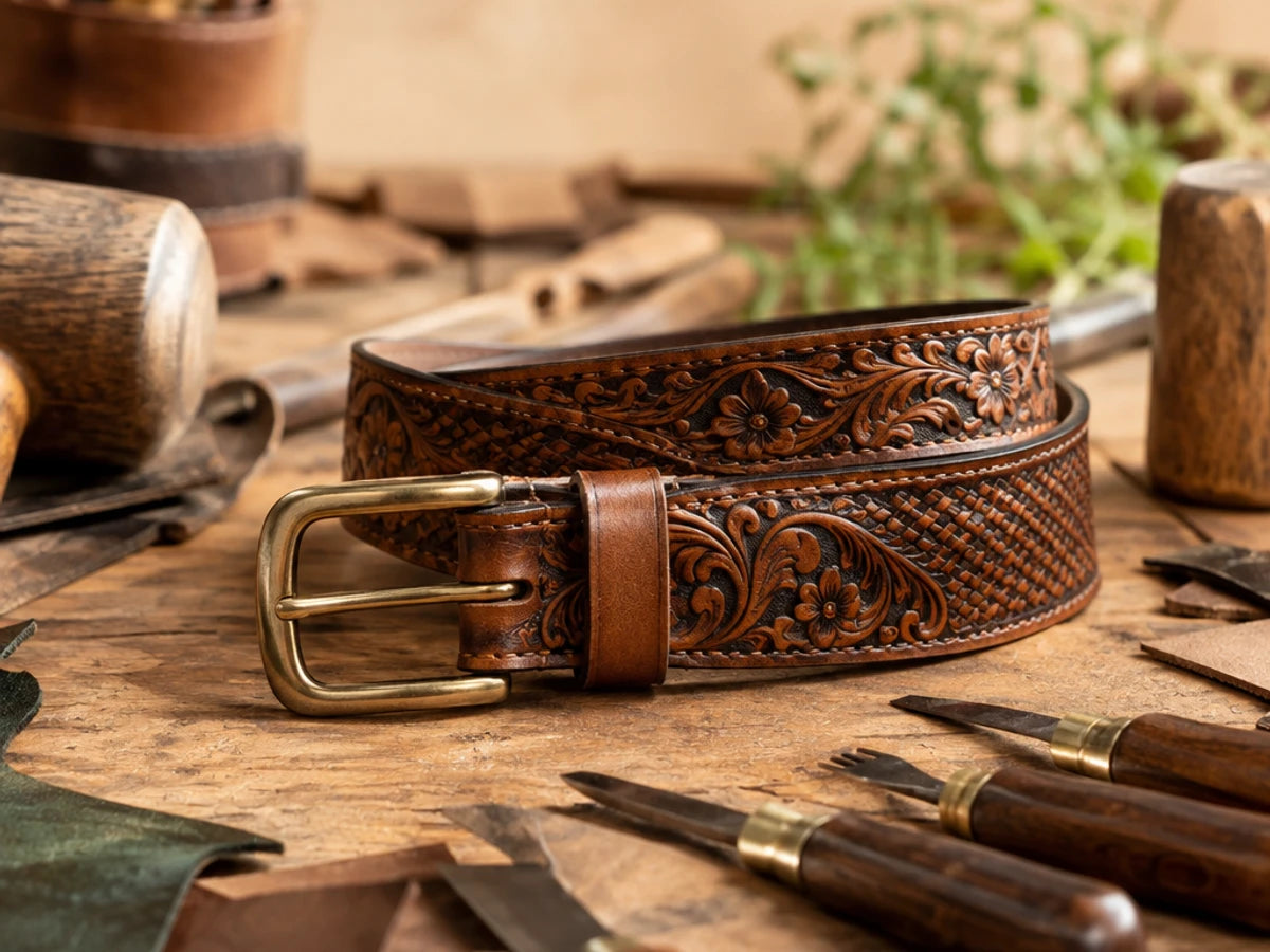 How a Hand-Tooled Leather Belt Is Made: Inside a Jaipur Workshop