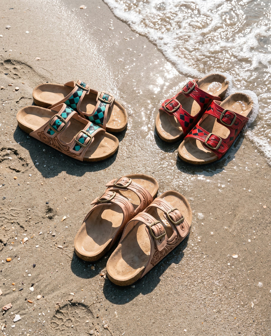 Hand-Tooled Sandals