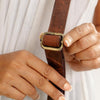 Hand-carved cowhide leather purse closeup by Ya Qalbi