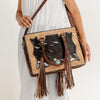 Handmade Cowhide Sunflower Leather Tote | Tooled Leather Western Purse