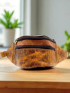 Premium leather festival hip bag detail by Ya Qalbi