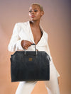 Genuine leather laptop messenger blue croc texture by Ya Qalbi