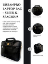 Sleek black leather messenger bag professional carry by Ya Qalbi
