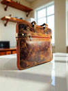 Tan Full Grain Leather Laptop Bag – Expandable & Padded Laptop Compartment | Ya Qalbi