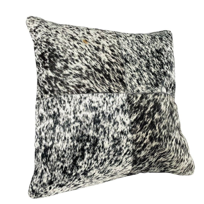 Cowhide Pillow Cover: Patchwork Leather Accent Pillow, 46cm