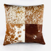 Cowhide Pillow Cover: Patchwork Leather Accent Pillow, 46cm