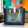 Colorful Leather Tote Bag: Bohemian Hair-On Detail