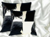 Cowhide Pillow Cover: Genuine Leather Patchwork Cushion, 46x46cm