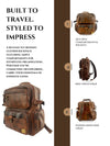 Premium brown leather backpack for women and men by Ya Qalbi