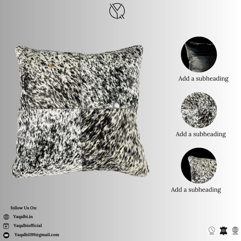 Cowhide Pillow Cover: Patchwork Leather Accent Pillow, 46cm