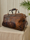 Ya Qalbi Extra Large Genuine Leather Duffle Bag with Double Shoe Compartment – Hand-Stitched Travel Weekender