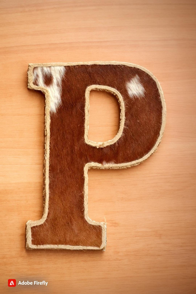 Cowhide Alphabet Letter: Rustic Western Decor, Custom Initial