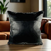 Cowhide Leather Cushion Cover, Black & White Patchwork, Home Decor