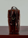 Chocolate Brown Leather Laptop Briefcase: Monogrammed Work Bag