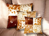 Cowhide Pillow Cover: Patchwork Leather Accent Pillow, 46cm