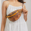Boho leather hip bag with adjustable strap by Ya Qalbi