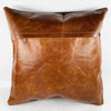 Cowhide Pillow Cover: Patchwork Leather Accent Pillow, 46cm