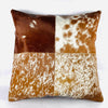 Cowhide Pillow Cover: Patchwork Leather Accent Pillow, 46cm