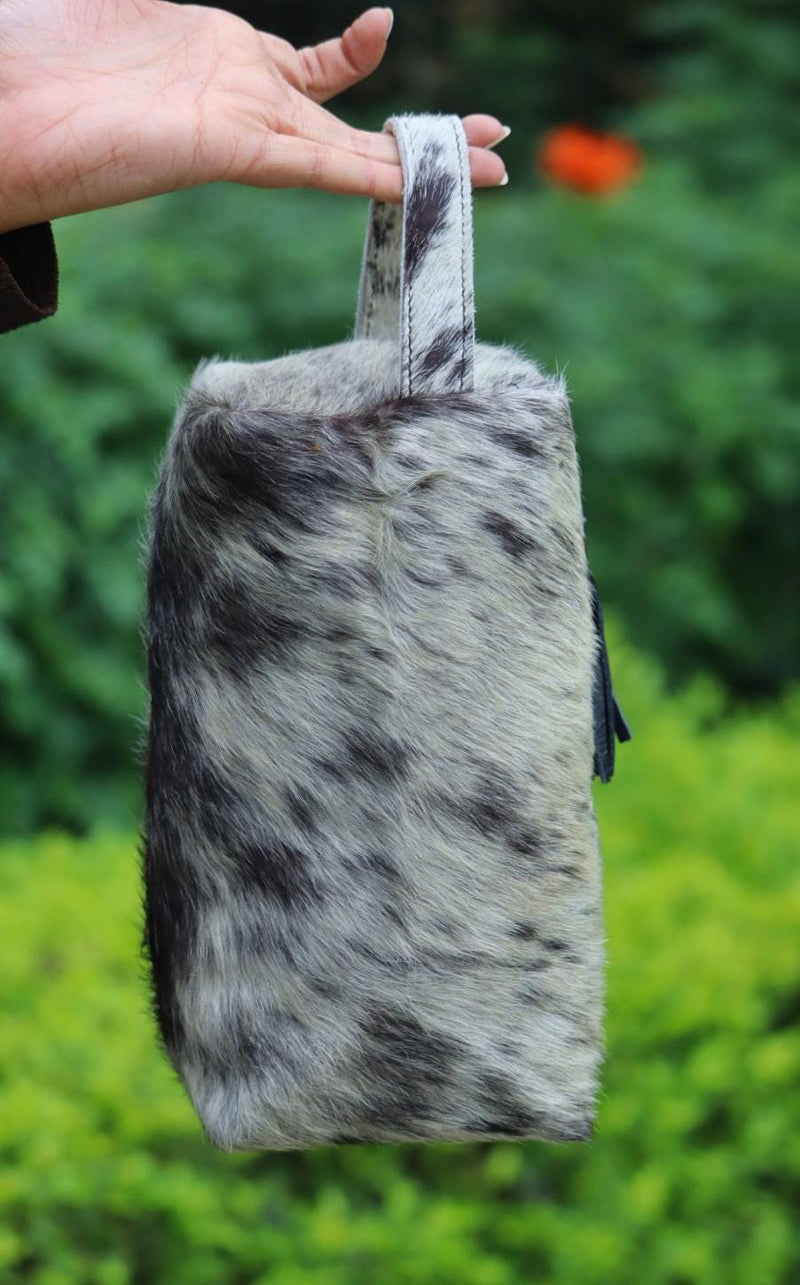 Cowhide Leather Toiletry Bag: Men's Dopp Kit, Travel Cosmetic Organizer