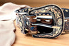 Hand Tooled Leather Belt with Designer Brass Buckle | Ya Qalbi