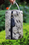 Cowhide Leather Toiletry Bag: Men's Dopp Kit, Travel Cosmetic Organizer