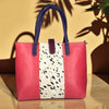 Colorful Leather Tote Bag: Hair-On Detail