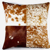 Cowhide Pillow Cover: Patchwork Leather Accent Pillow, 46cm