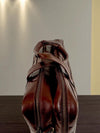Chocolate Brown Leather Laptop Briefcase: Monogrammed Work Bag