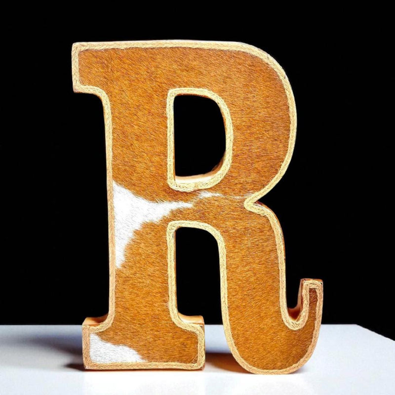 Cowhide Alphabet Letter: Rustic Western Decor, Custom Initial