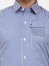 Classic Men’s Blue Check Shirt | Tailored Fit with Pocket & Regular Cuffs