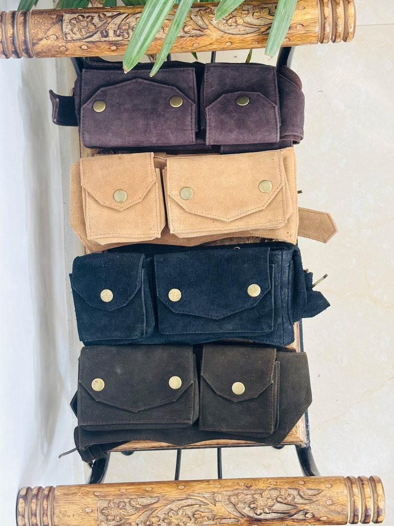 Handmade Leather Belt Pouch: Travel Utility Belt, Hands-Free Convenience