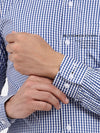Men’s Blue Check Cotton Shirt | Tailored Fit Office & Casual Wear