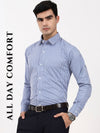 Men’s Blue Check Shirt | Tailored Fit Cotton with Regular Cuffs & Chest Pocket