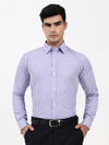 Men’s Blue Dress Shirt | Tailored Fit with Contrast Stripe French Cuffs