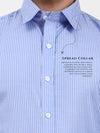 Men’s Blue Thin Striped Formal Shirt | Tailored Fit Office Style