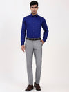 Men’s Classic Blue Cotton-Satin Formal Shirt | Tailored Professional Style