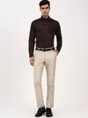 Men’s Classic Brown Cotton-Satin Formal Shirt | Tailored Professional Style