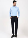 Men’s Classic Pastel Blue Cotton-Satin Formal Shirt | Tailored Professional Style