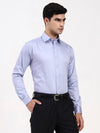 Men’s Classic Sky Blue Cotton-Satin Formal Shirt | Tailored Professional Style