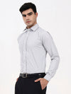 Men’s Grey Striped Cotton Shirt | Tailored Fit for Office & Special Occasions