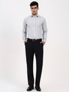 Men’s Grey Striped Tailored Cotton Shirt | Elegant Office & Event Attire