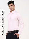Men’s Pastel Pink Cotton-Satin Formal Shirt | Tailored Fit Office & Occasion Wear