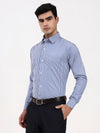 Men’s Premium Blue Check Shirt | Tailored Fit with Regular Cuffs & Pocket