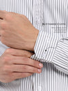 Men’s Premium Grey Striped Cotton Formal Shirt | Tailored Office & Event Wear
