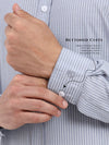 Men’s Premium Grey Thin Stripe Shirt | Tailored Office Essential