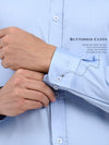 Men’s Premium Light Blue Cotton-Satin Shirt | Tailored Office & Event Wear