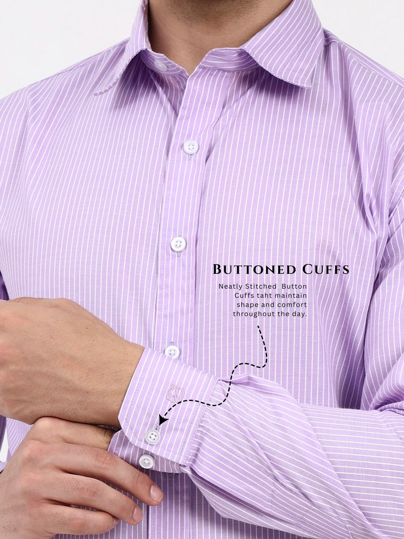 Men’s Premium Purple Thin Stripe Shirt | Tailored Office Style